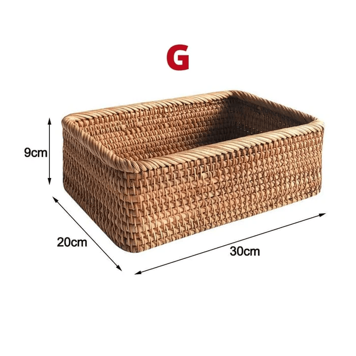 Cesto de Palha Rattan Feito a Mão Indigo
