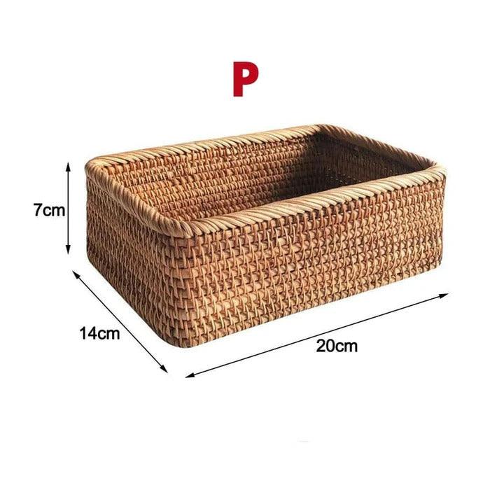 Cesto de Palha Rattan Feito a Mão Indigo