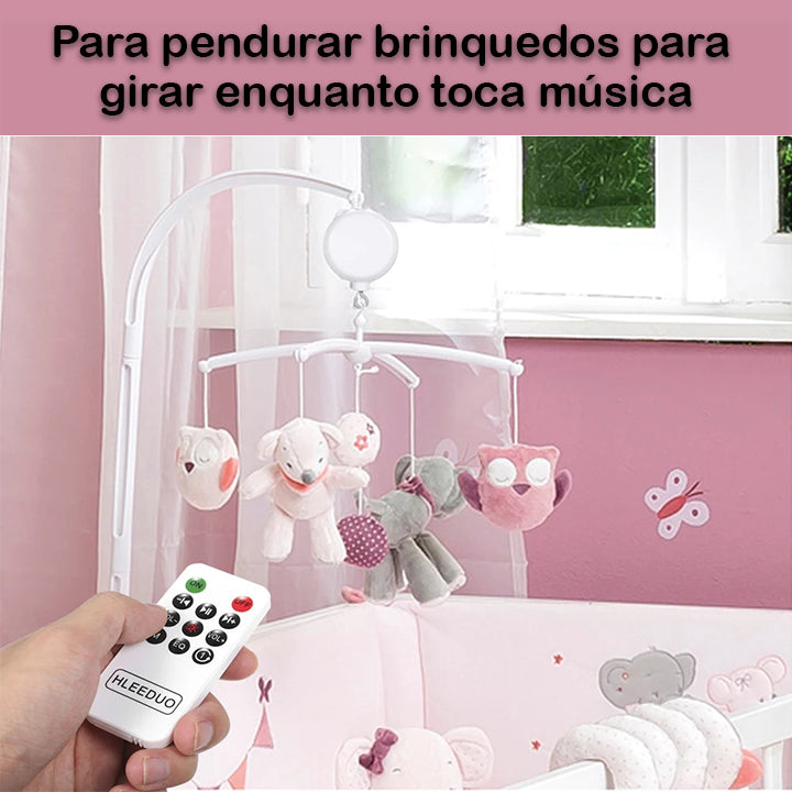 Caixa de Música Berço Rotativo - Brinquedo Musical 35 Músicas + Music Box Controle Remoto Sinos de Movimento para Crianças