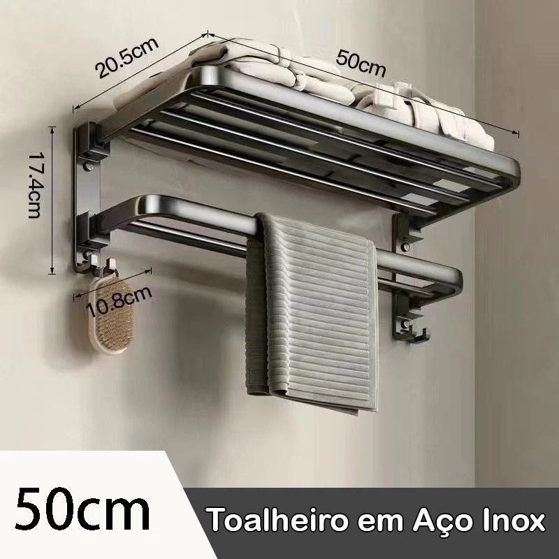 Toalheiro Dobrável em Alço Inox