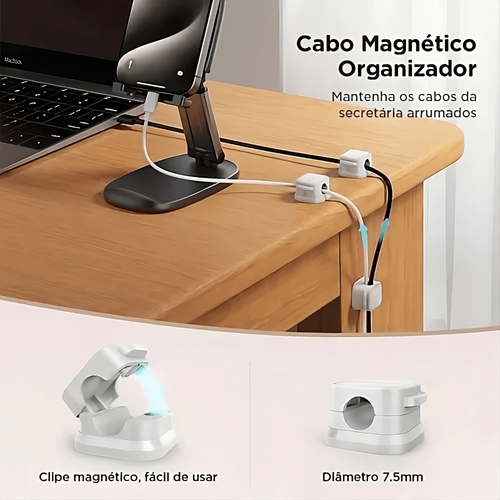 Suporte magnético para clipe de cabo