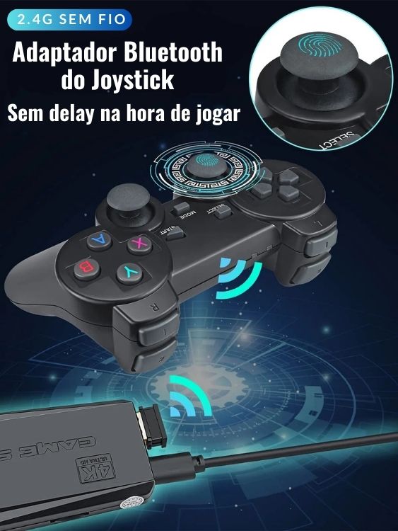 Vídeo game portátil JoyPRO - 10000 jogos pra você se divertir com seus amigos + 2 controles