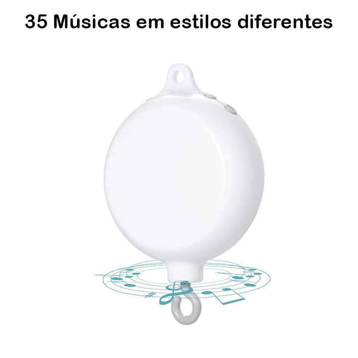 Caixa de Música Berço Rotativo - Brinquedo Musical 35 Músicas + Music Box Controle Remoto Sinos de Movimento para Crianças