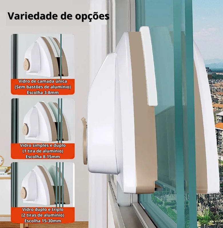 Limpador de vidros MagnéticPRO Dupla face - Glass Master